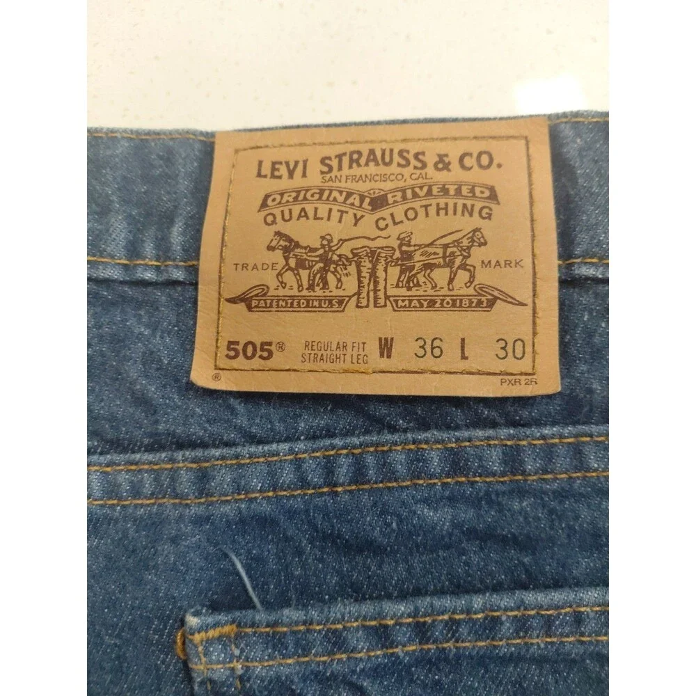 Levi's 505 Orange Tab Jeans Men's 36x30 (40505-0234) Light Wash Made in Mexico